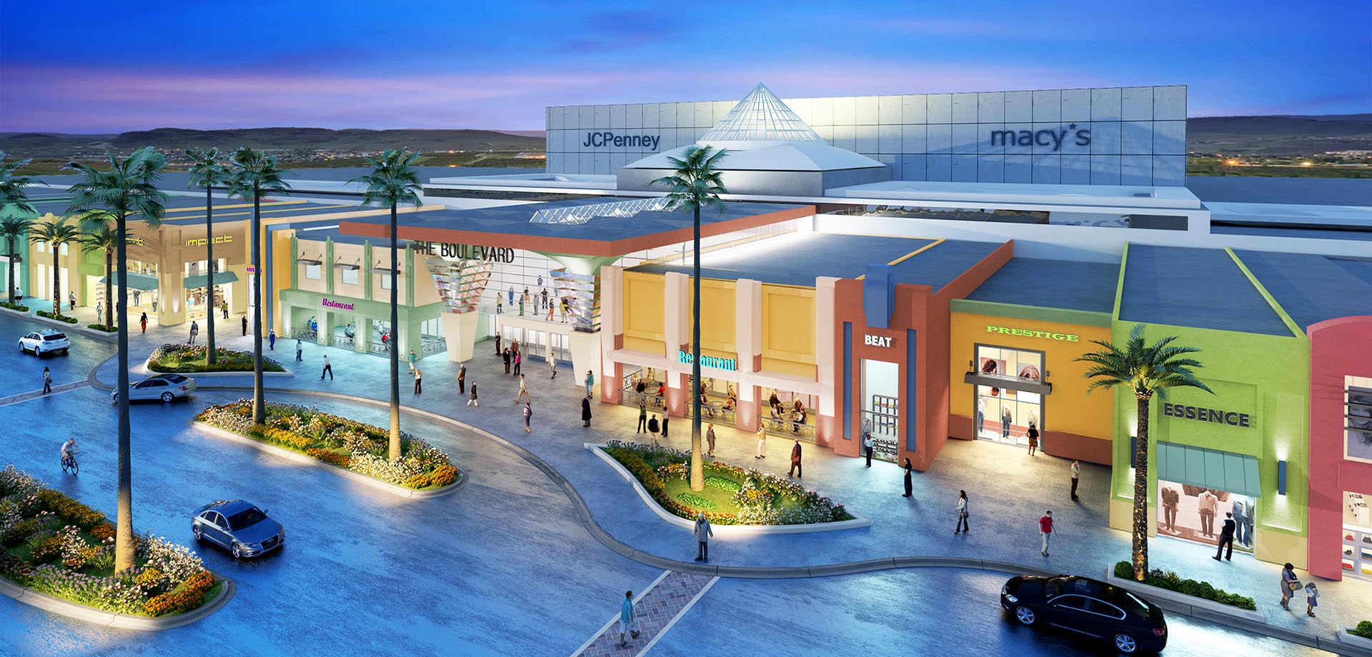 3D Render Exterior mall