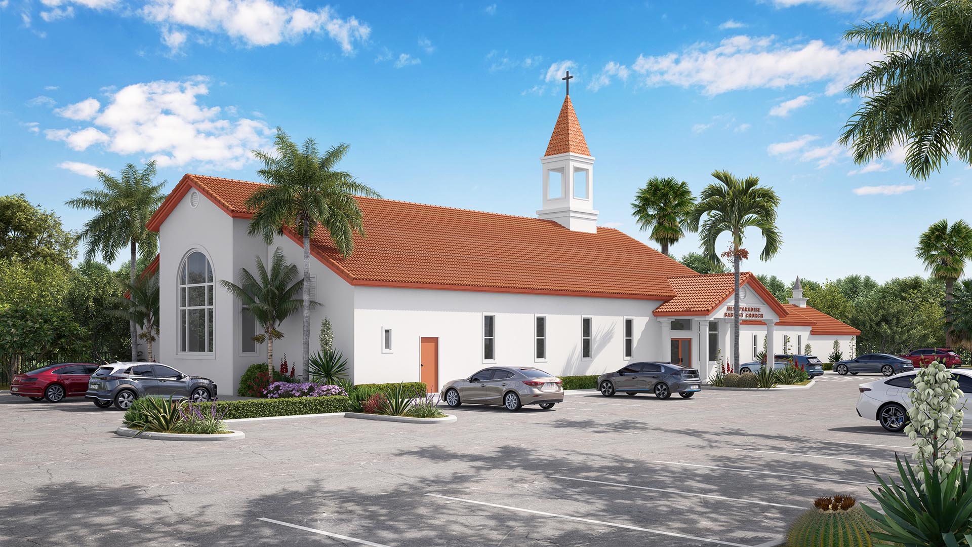 3D Render Exterior Paradise church