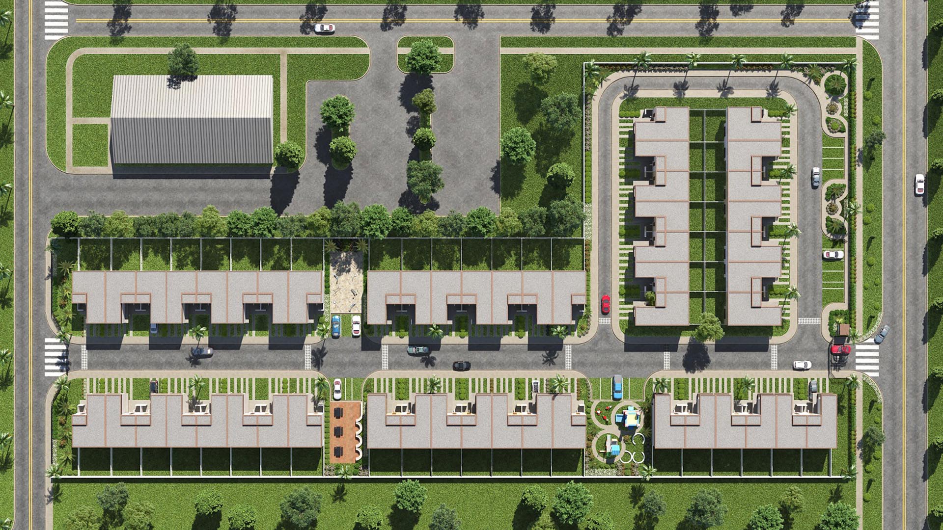 3D Render Site Plan top view 3