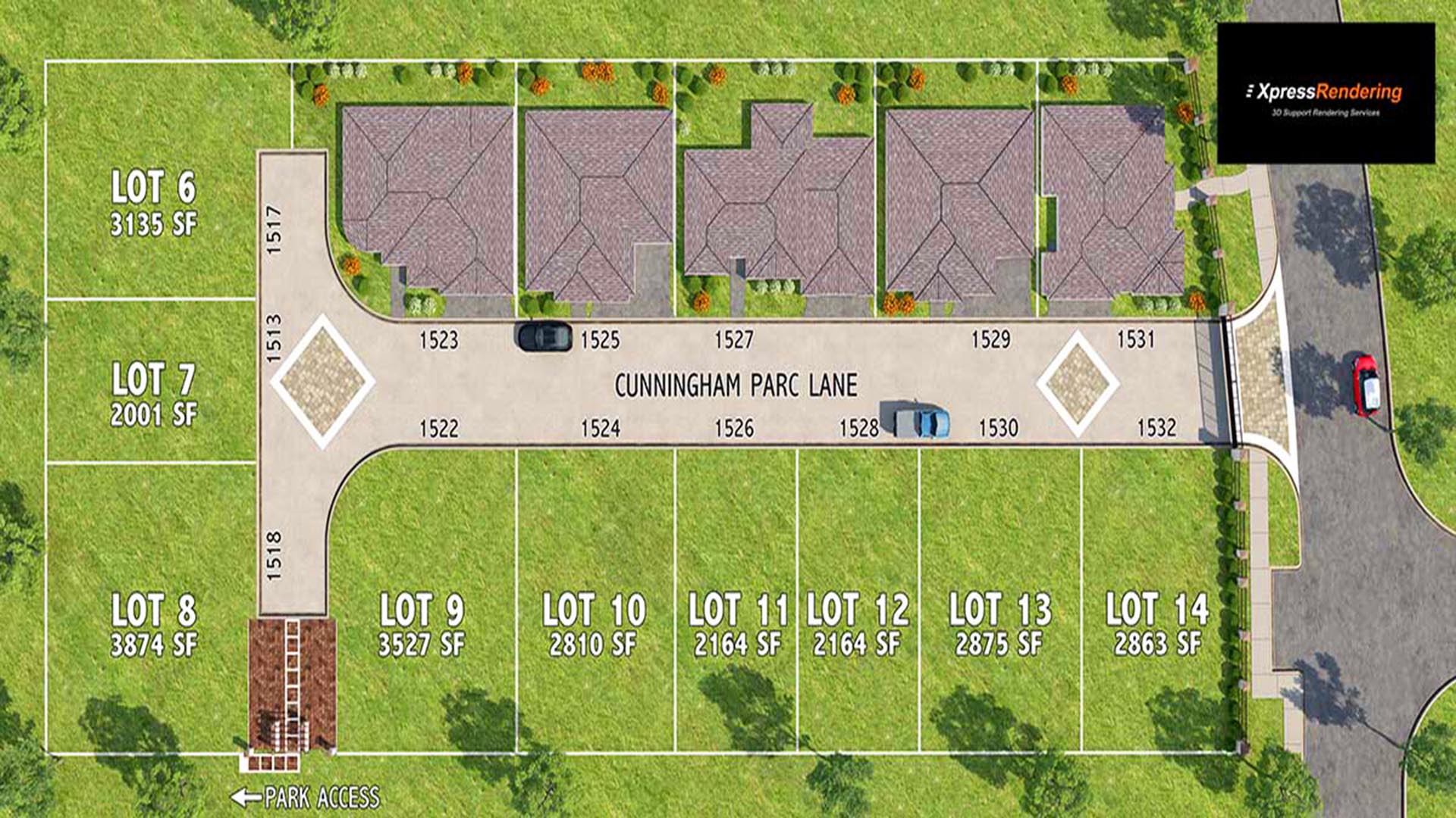 3D Render Site Plan top view