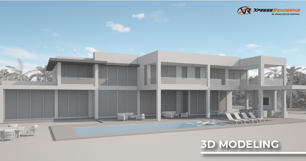 Example of a exterior 3D Modeling of a House