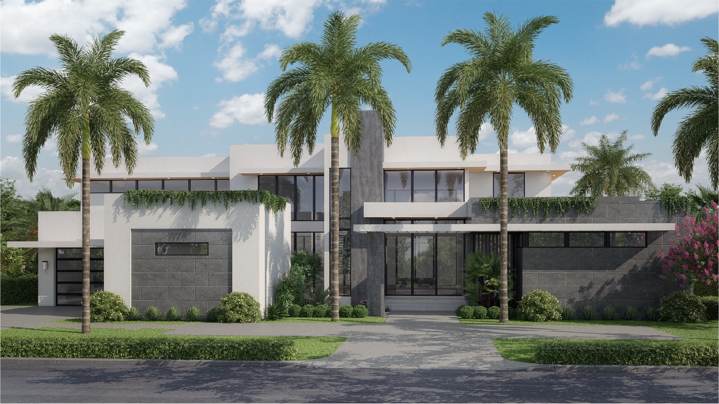 Modern home 3d rendering - Final 3D rendering