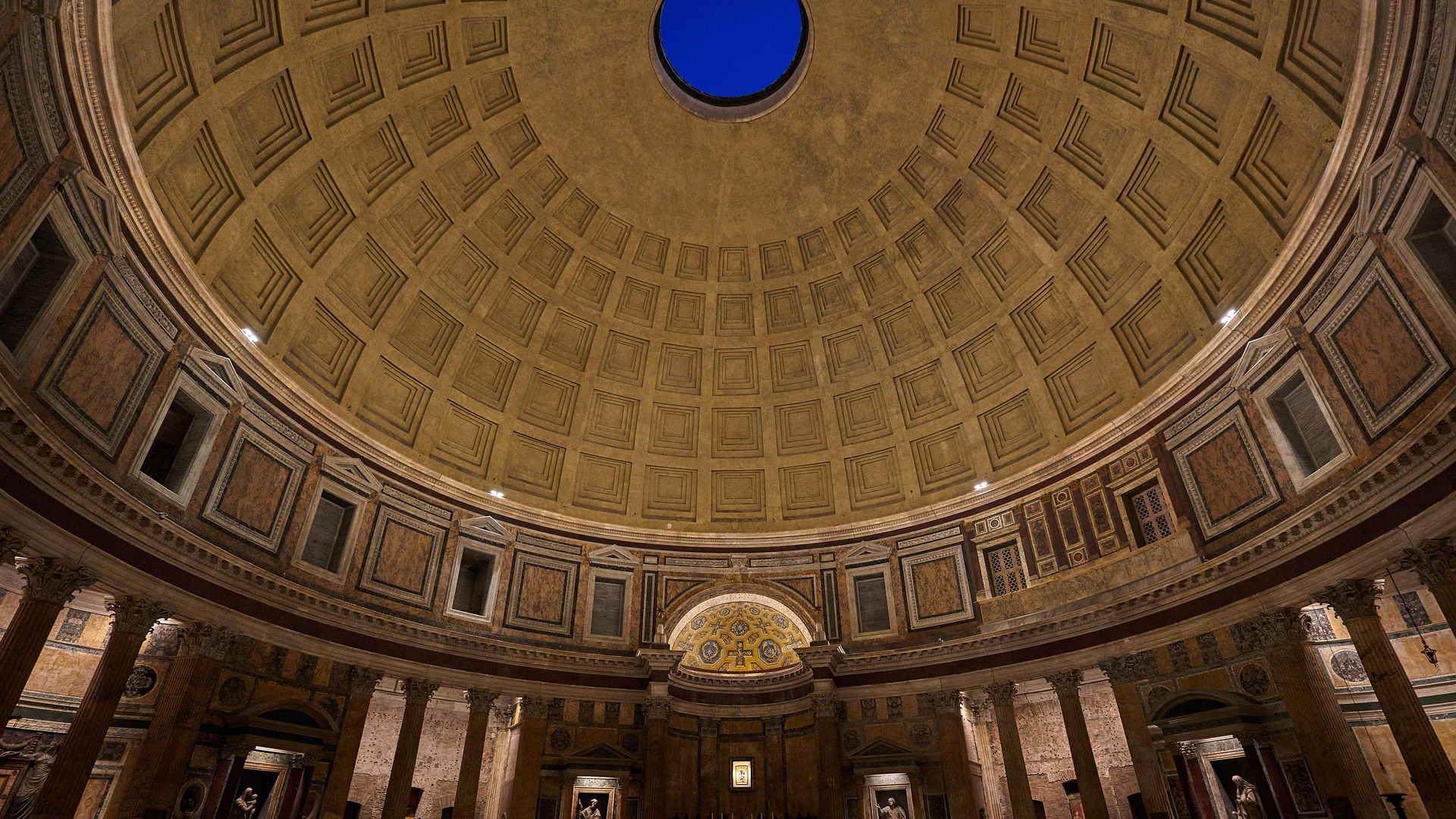 The Pantheon ceiling architectural view