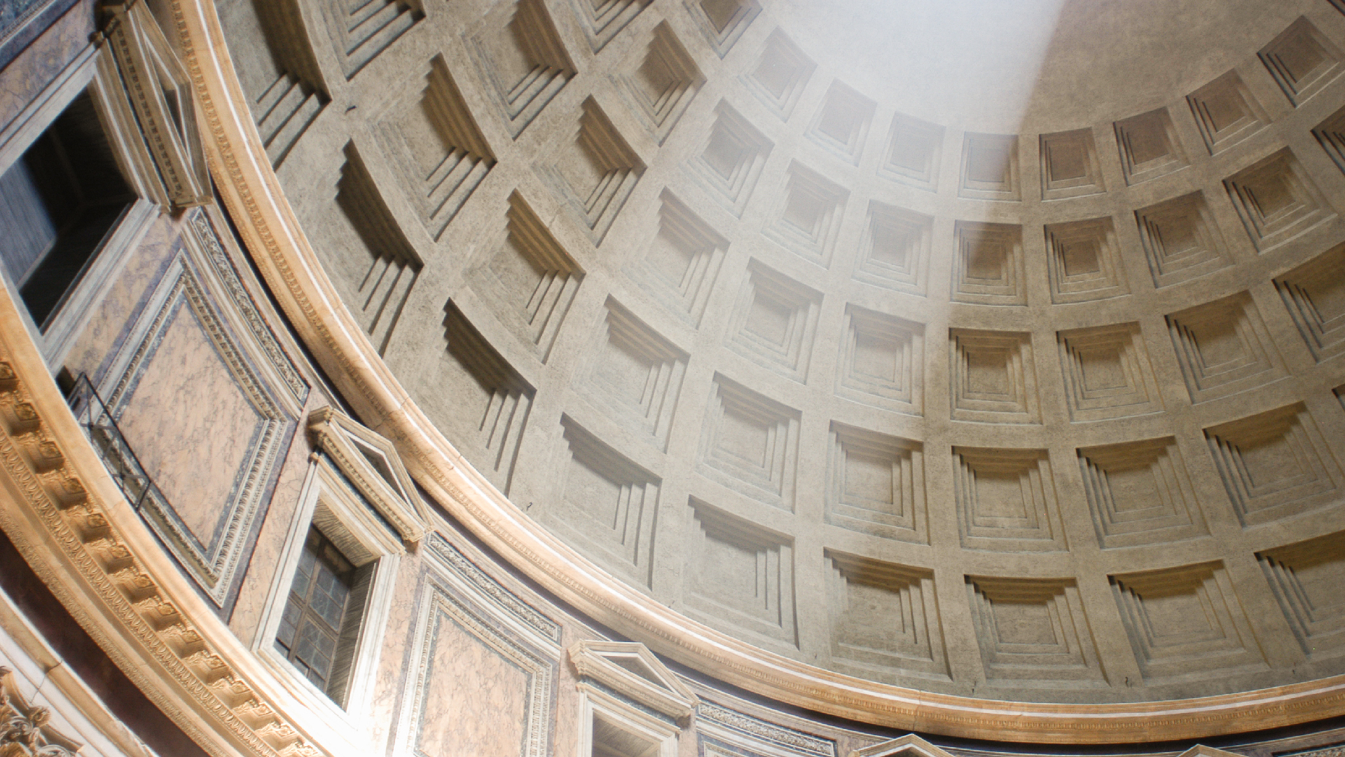 Ceiling view of the Pantheon of Agrippa 