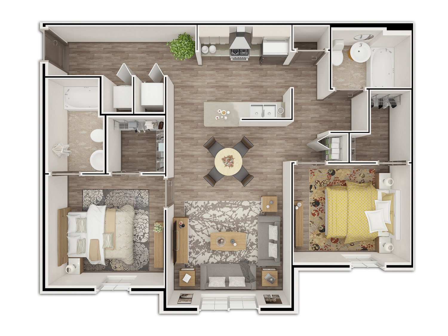 3D Floor plan top view 06