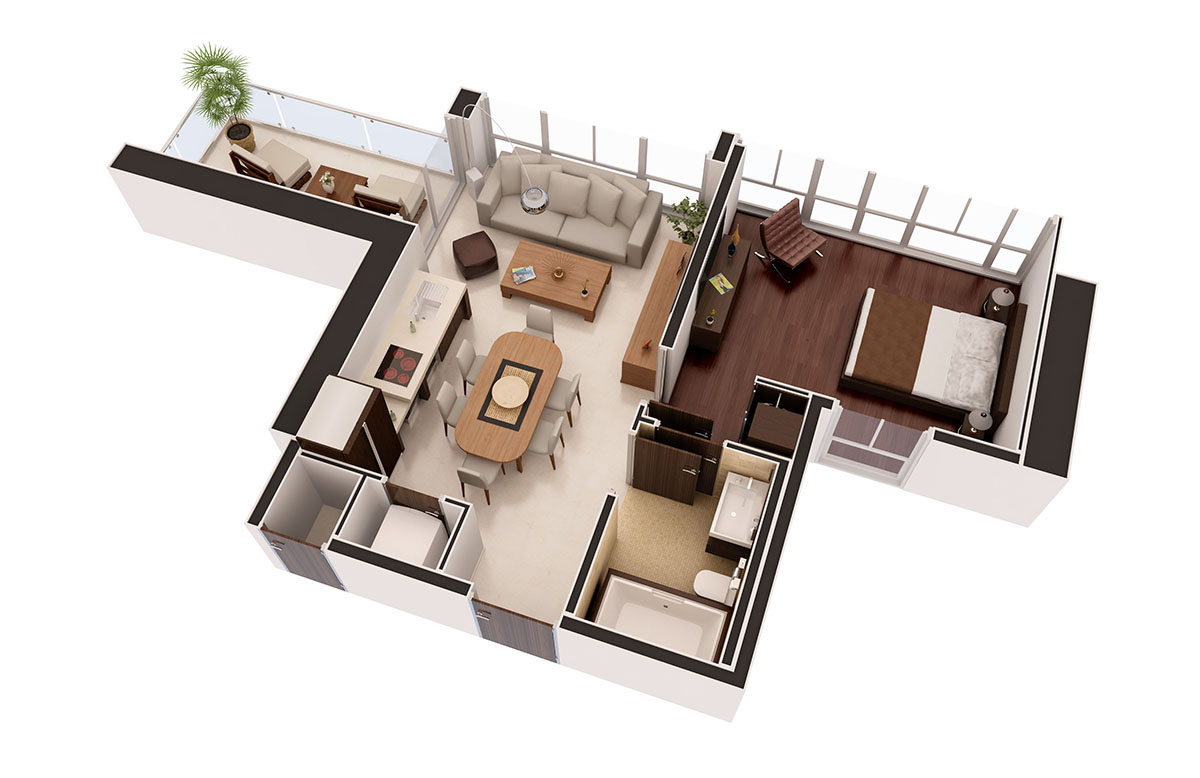 3D Floor plan Axonometric 2D & 3D Floor Plan Services