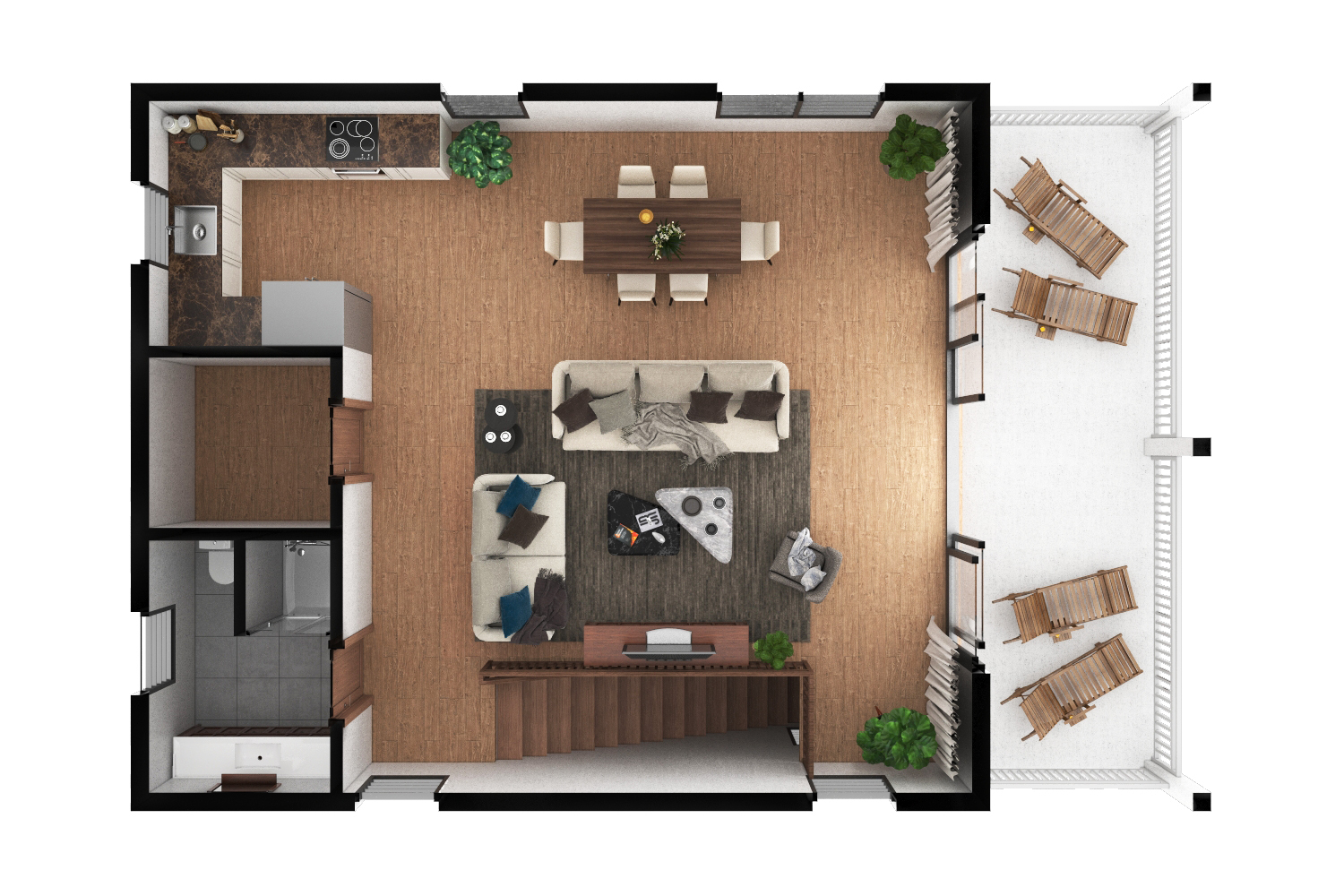 3D Floor plan top view 105 2D & 3D Floor Plan Services