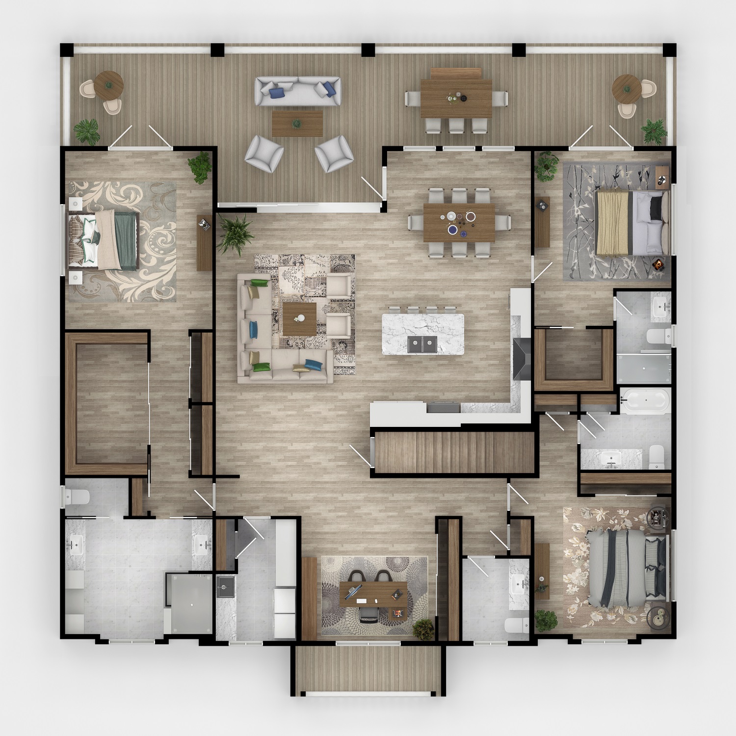 3D Floor plan top view 108 2D & 3D Floor Plan Services