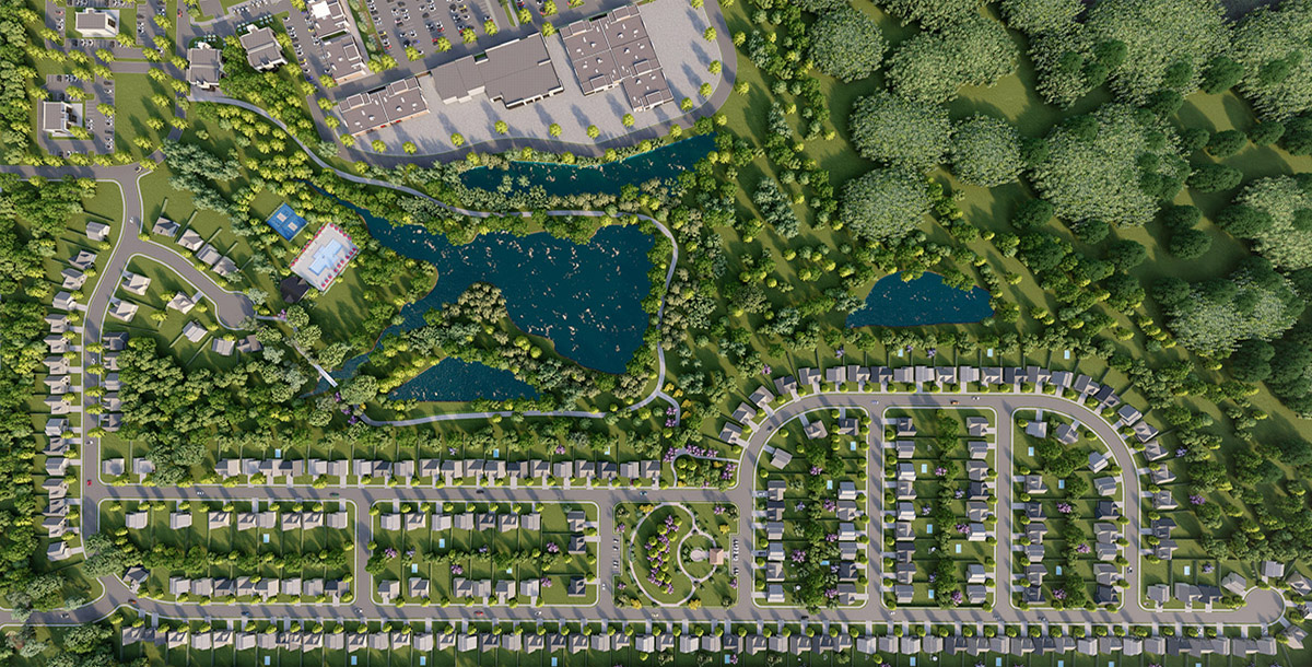 Case Study – top view residential site plan-a 3D Site Plan Rendering Services