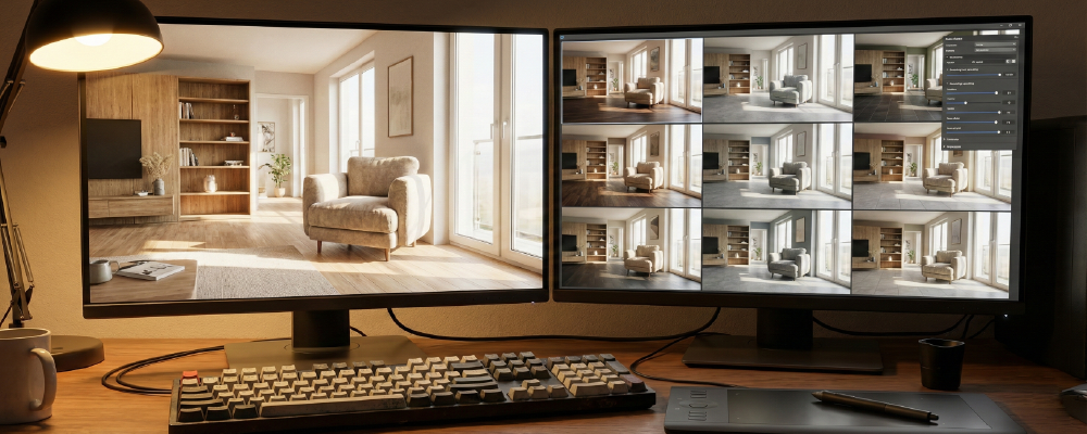 The Future of Architectural Visualization - A computer showing realtime rendering technology