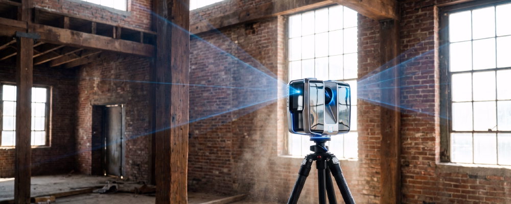 Scan to BIM capturing an existing warehouse interior