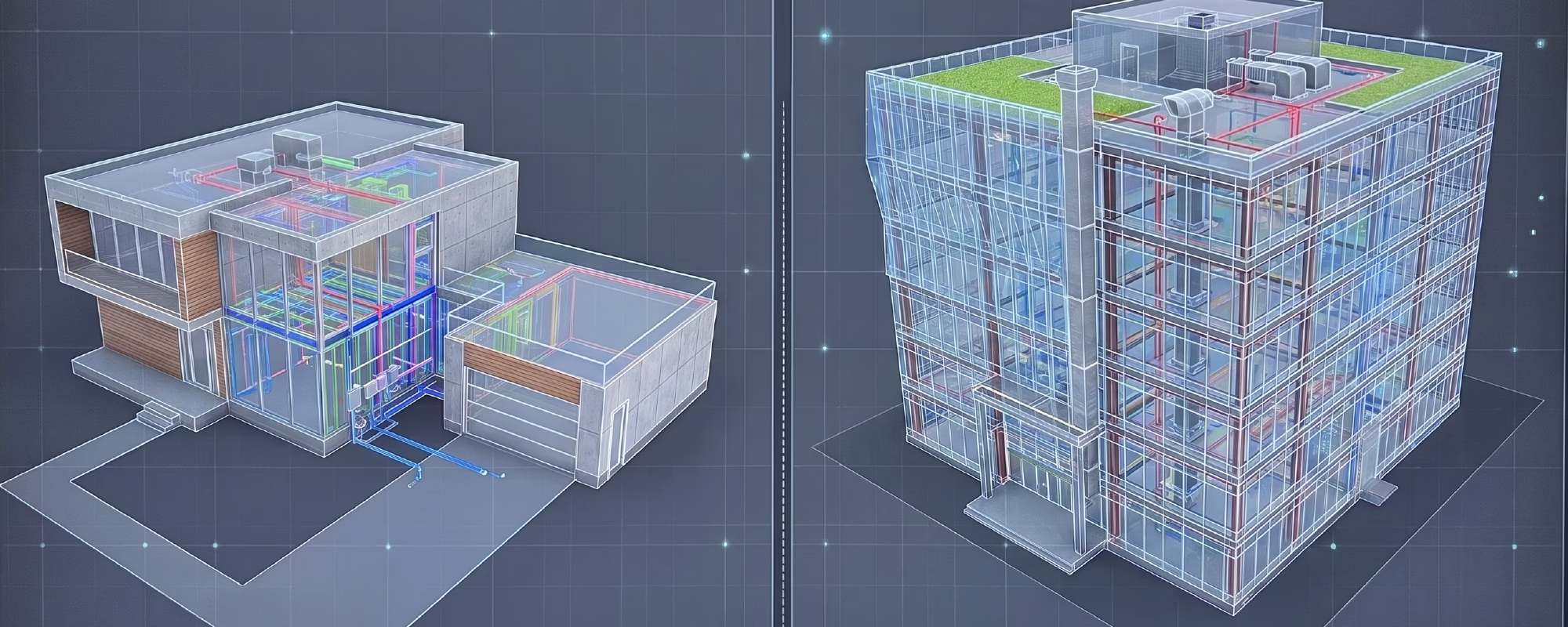 BIM for residential vs commercial projects in a modern US urban development