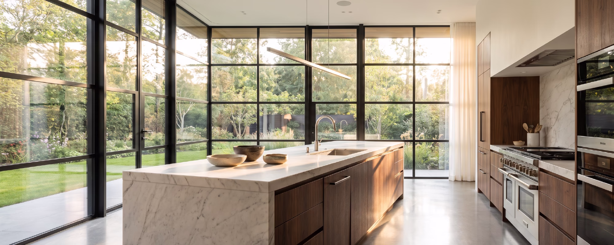 Residential BIM modeling and 3D architectural visualization of a luxury kitchen
